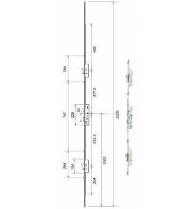 Mila Master 2 Hook, 2 Pin, and 4 Roller Door Lock