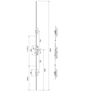 Mila Master 2 Hook, 2 Roller Door Lock