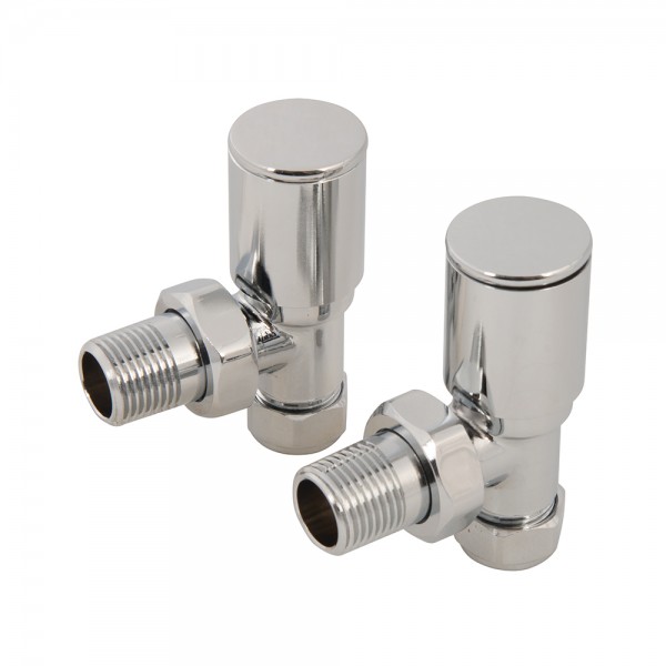 Angled Heated Towel Radiator Valves 2pk