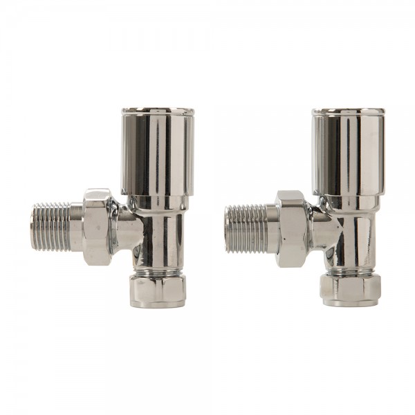 Angled Heated Towel Radiator Valves 2pk