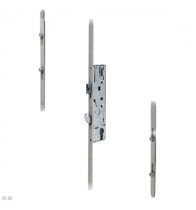DOORMASTER Universal Lever Operated Latch & Hook - 2 Adjustable Rollers 2 Mushroom (UPVC Door)