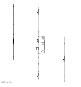ROTO H650 35mm Backset Latch & Deadbolt Single Spindle With 4 V Cam (Mushroom) 2003432